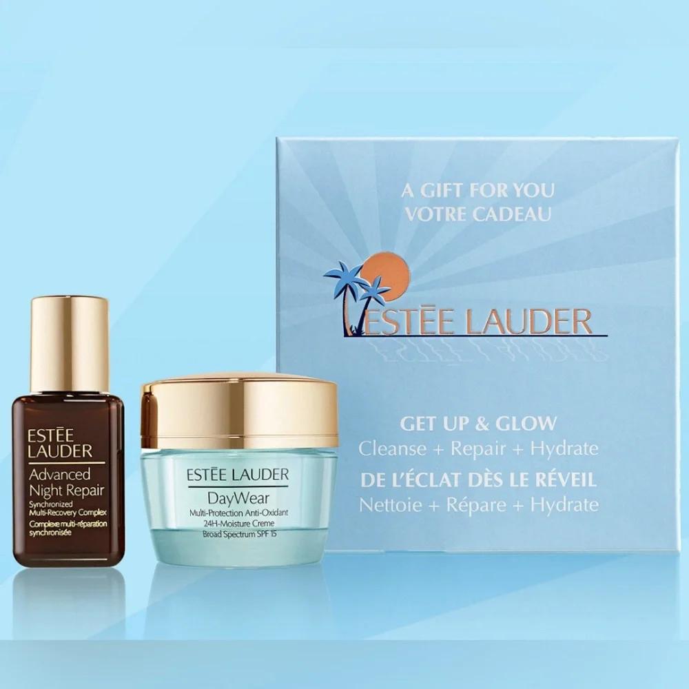 Estée Lauder Soft Clean Foaming Cleanser W/Mini Moisturizer & Serum Set NEW💗🩵